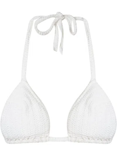 Amir Slama Knit Triangle Bikini Top In White