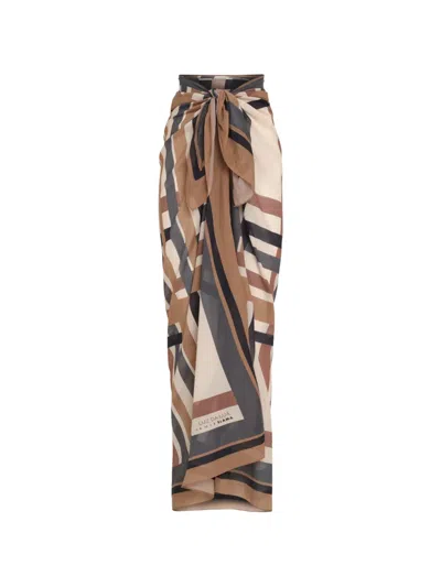 Amir Slama Knotted Striped Skirt In Multi