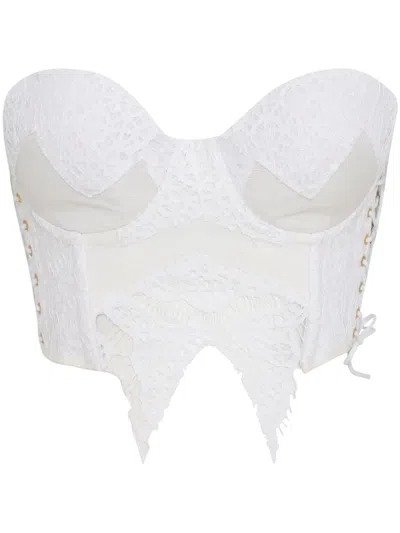 Amir Slama Lace-detail Top In White