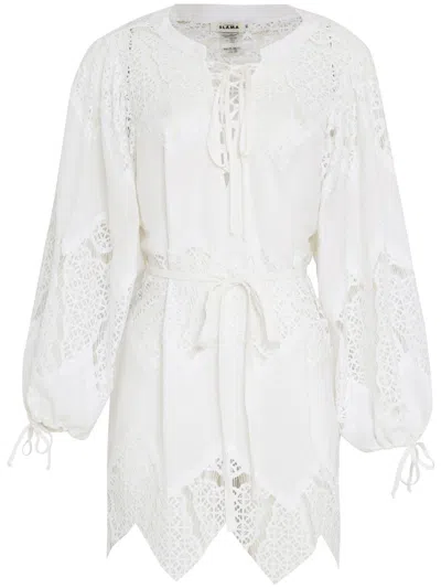 Amir Slama Lace-panelled Dress In Weiss