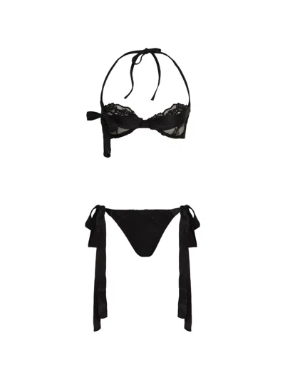 Amir Slama Lace Tie Bikini In Black
