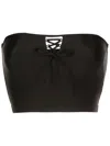 Amir Slama Lace-up Fastening Cropped Top In Black