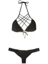 Amir Slama Lattice-strap Bikini Set In Black