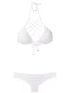 Amir Slama Lattice-strap Bikini Set In White