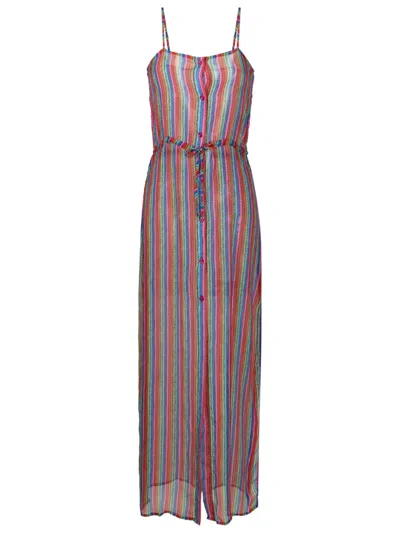 Amir Slama Maxikleid Im Layering-look In Multicolour
