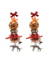 Amir Slama Leopard Statement Drop Earrings In Red