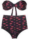 Amir Slama Bikini Mit Lippen-print In Black