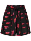 Amir Slama Shorts Mit Lippen-print In Black