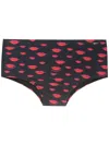 Amir Slama Lip-print Swim Trunks In Black