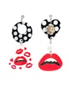 Amir Slama Lips-motif Drop Earrings In Black
