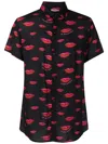 Amir Slama Lips-print Short-sleeved T-shirt In Black