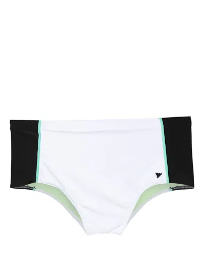 Amir Slama Logo-appliqué Panelled Swim Shorts In White