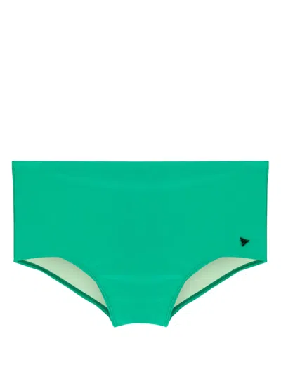 Amir Slama Logo-appliqué Swimming Trunks In Green