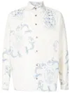 Amir Slama Logo-engraved Button Graphic-print Shirt In White