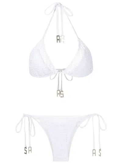 Amir Slama Logo-pendant Stretch Bikini In White