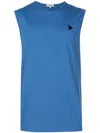 Amir Slama Logo-plaque Cotton Tank Top In Blue