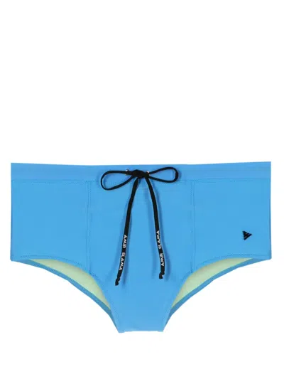 Amir Slama Logo-plaque Drawstring Swimming Trunks In 21