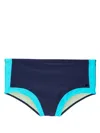 Amir Slama Logo-plaque Panelled Swimming Trunks In Blue