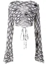 Amir Slama Long-sleeved Tie-fastening Blouse In White