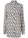 Amir Slama Long Wave-print Shirt In Black