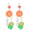 Amir Slama Luck Clover-charm Earring In Multicolour