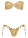 Amir Slama Lurex Bikini In Gold