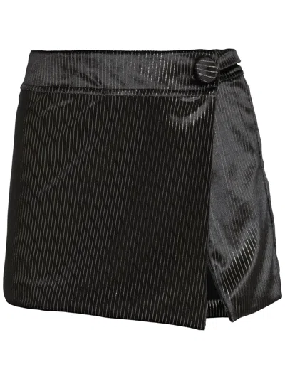Amir Slama Minirock Mit Lurex-detail In Schwarz