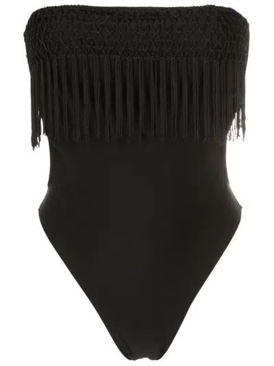 Amir Slama Badeanzug Mit Makramee In Black