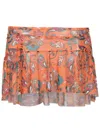 Amir Slama Mesh Graphic-print Miniskirt In Orange