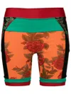 Amir Slama Mesh Rose-pattern Shorts In Multicolour