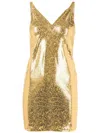 Amir Slama Metallic Snakeskin-effect Mini Dress In Gold