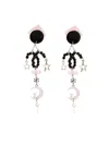 Amir Slama Moon Pendant Earrings In Black