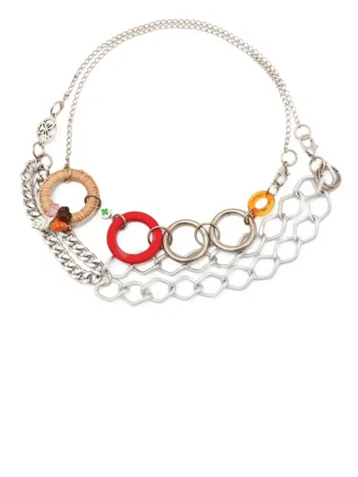 Amir Slama Multi-chain Charm Necklace In Multicolour