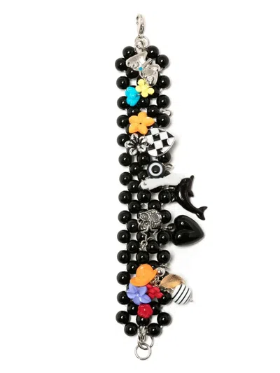 Amir Slama Multi-charm Bead Bracelet In Black