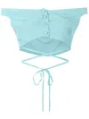 Amir Slama Off-shoulder Cropped Blouse In Blue