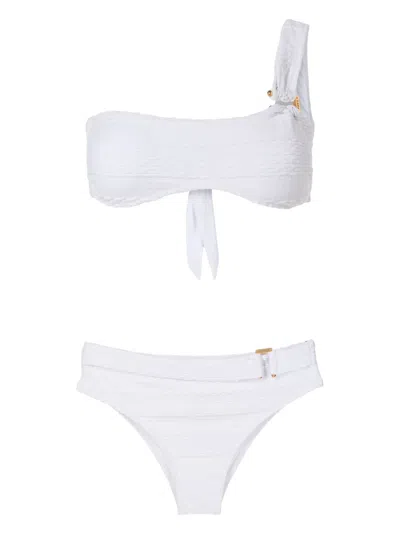 Amir Slama One-shoulder High-waisted Bikini In White