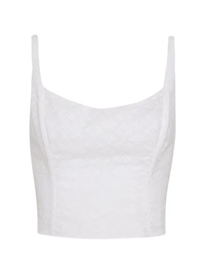 Amir Slama Open-back Embroidery Blouse In White