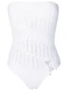 Amir Slama Open-knit Bandeau One-piece In White