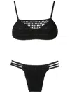 Amir Slama Open-knit Bikini Set In Black