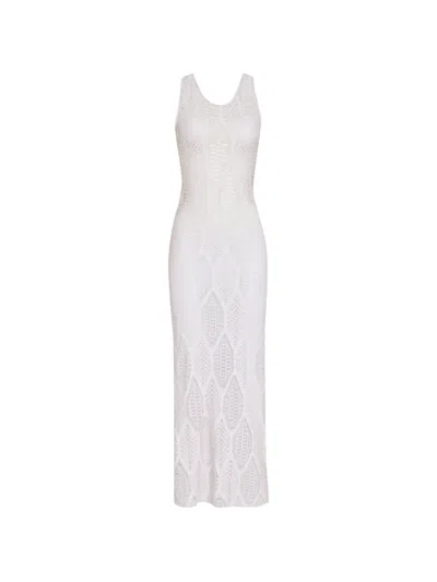 Amir Slama Openwork Sleeveless Maxi Beach Dress In White