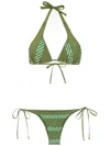Amir Slama Panelled Bikini Set In Green