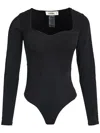 Amir Slama Panelled Lace Bodysuit In Black