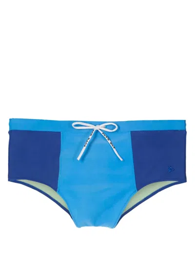 Amir Slama Panelled Drawstring Swimming Trunks In Blue