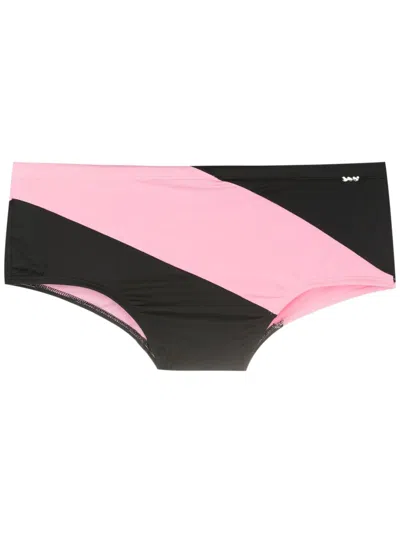 Amir Slama Badehose Mit Kontrasteinsatz In Black
