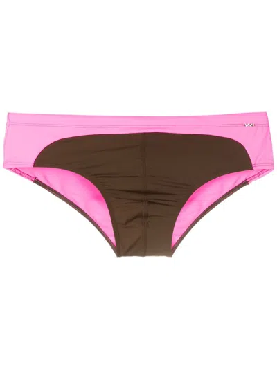 Amir Slama Badehose Mit Kontrasteinsatz In Brown