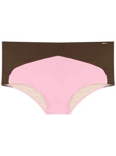 Amir Slama Badehose Mit Kontrasteinsatz In Brown