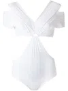 Amir Slama Panelled Swimsuit In White
