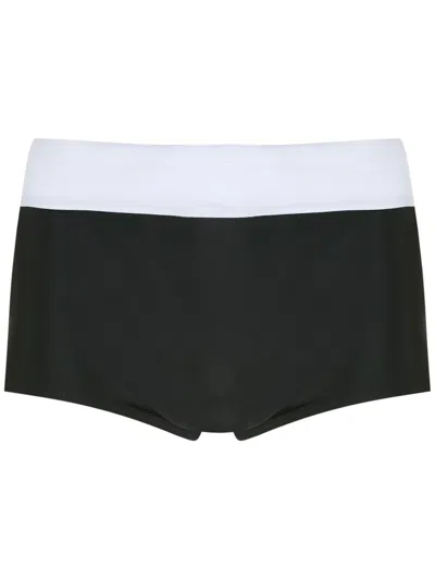 Amir Slama Panelled Two-tone Swimming Trunks In Black