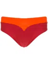 Amir Slama Panelled Two Tone Swimming Trunks In Orange