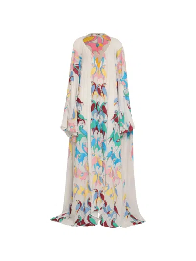 Amir Slama Parrot-print Maxi Dress In Multi